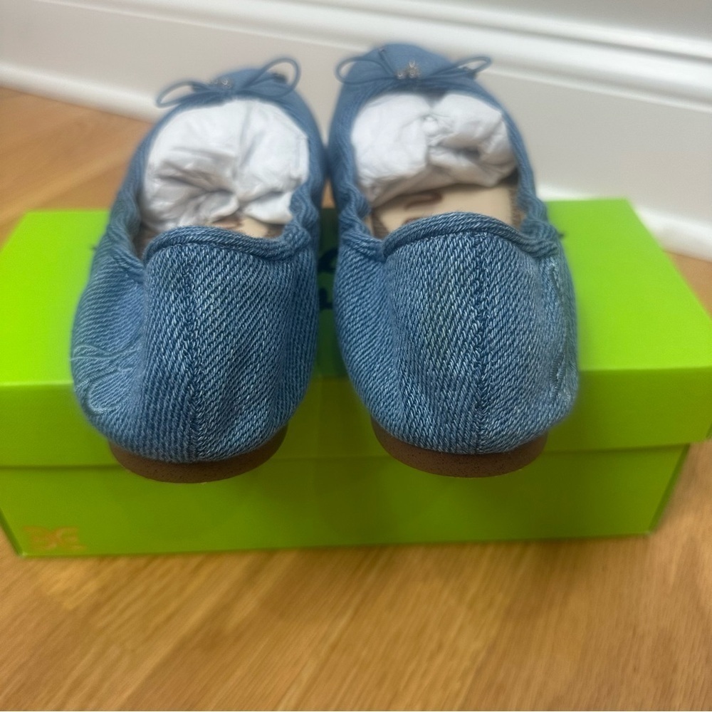 Sam Edelman Felicia Ballet Flat Shoes Blue Denim - Picture 5 of 7